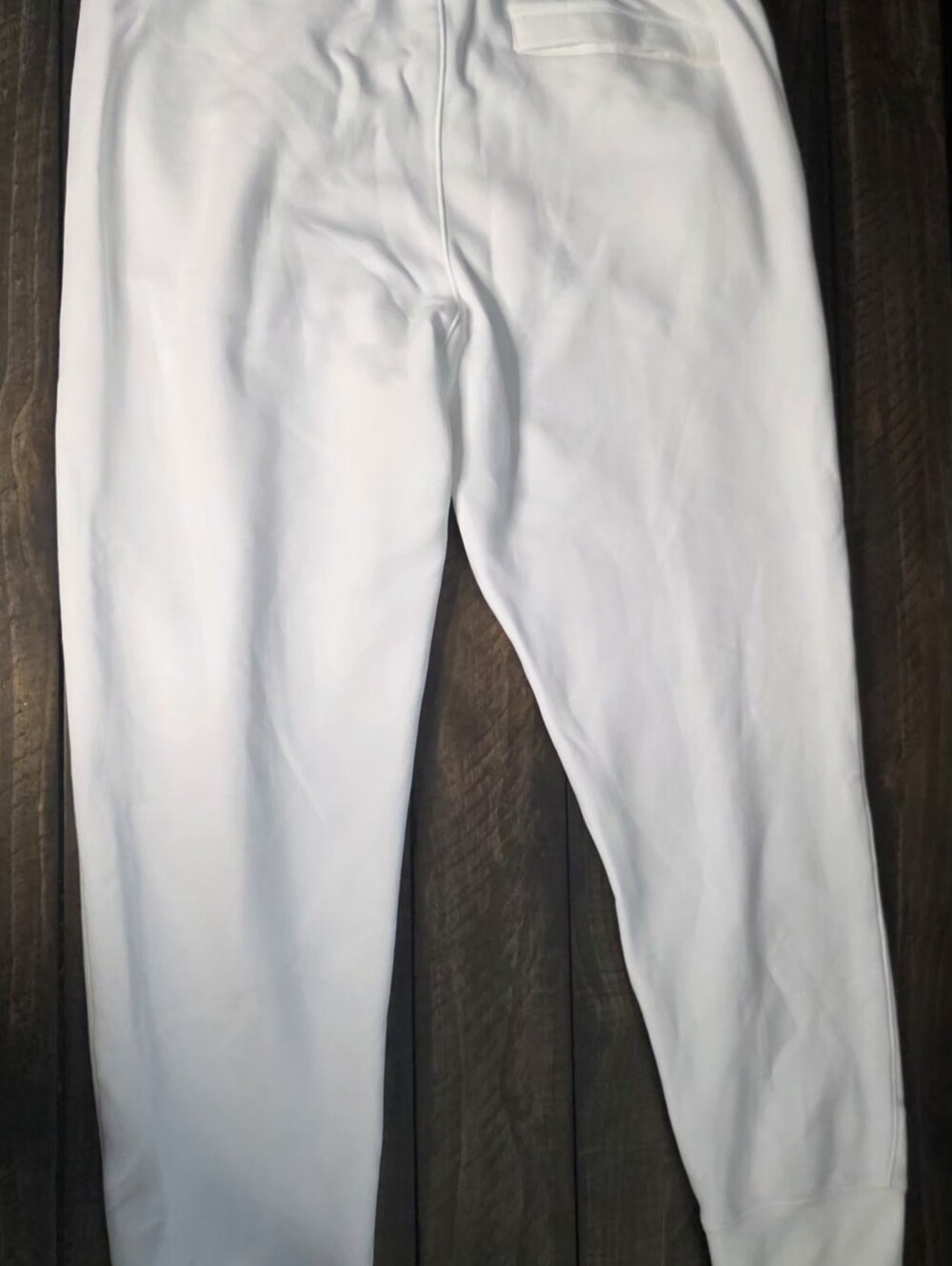 Nike White Fleece Joggers with Black Swoosh - Picture 2 of 5